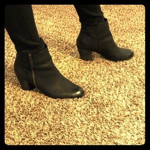 BP leather black booties.